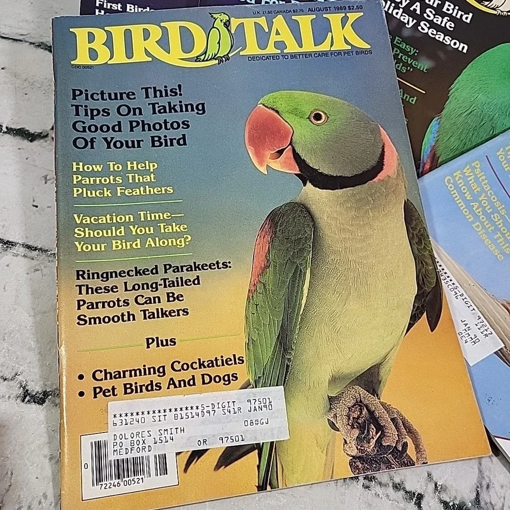 Vintage 80s Bird Talk Magazines Lot‎ Of 7 Pet Care Periodicals 1988-89